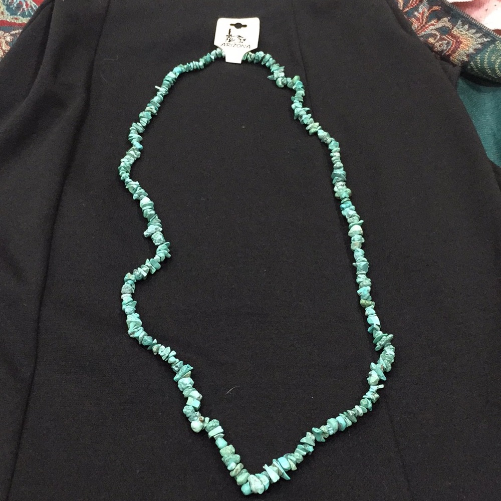 String of chipped turquoise beads